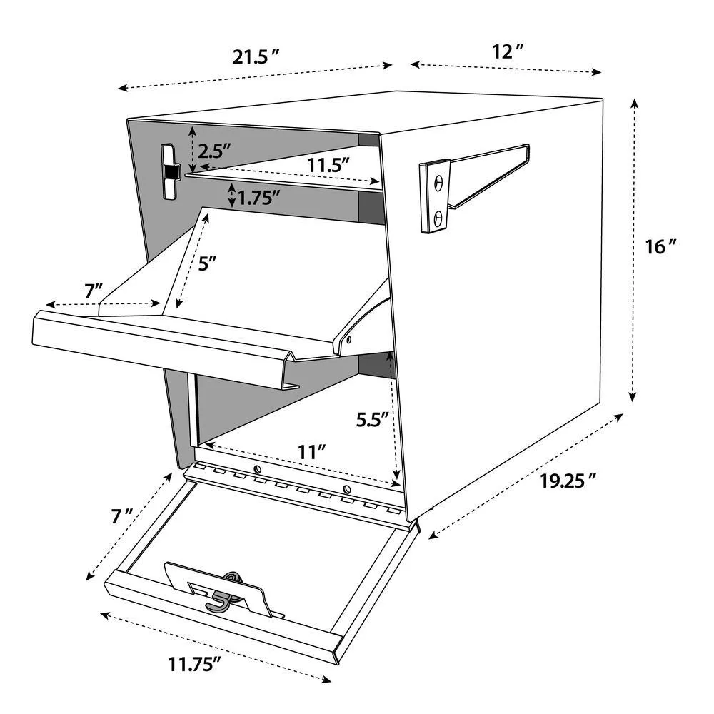 Mail Boss Package Master Locking Post-Mount Mailbox with High Security Reinforced Patented Locking System, Black, photo 7 of 13