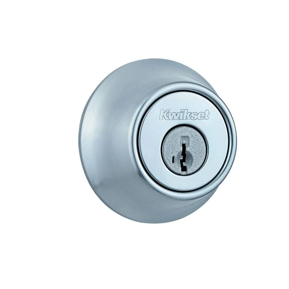 Kwikset 660 Series Satin Nickel Single Cylinder Deadbolt Featuring SmartKey Security with Microban Antimicrobial Technology, photo 12 of 12