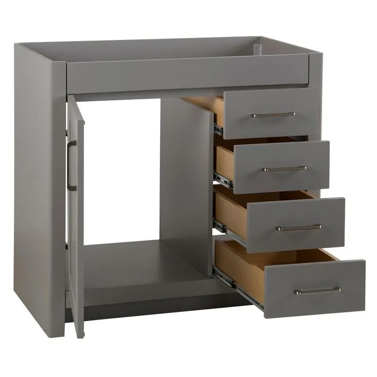 Westcourt 36 in. W x 21 in. D x 34 in. H Bath Vanity Cabinet Only in Sterling Gray, photo 10 of 22