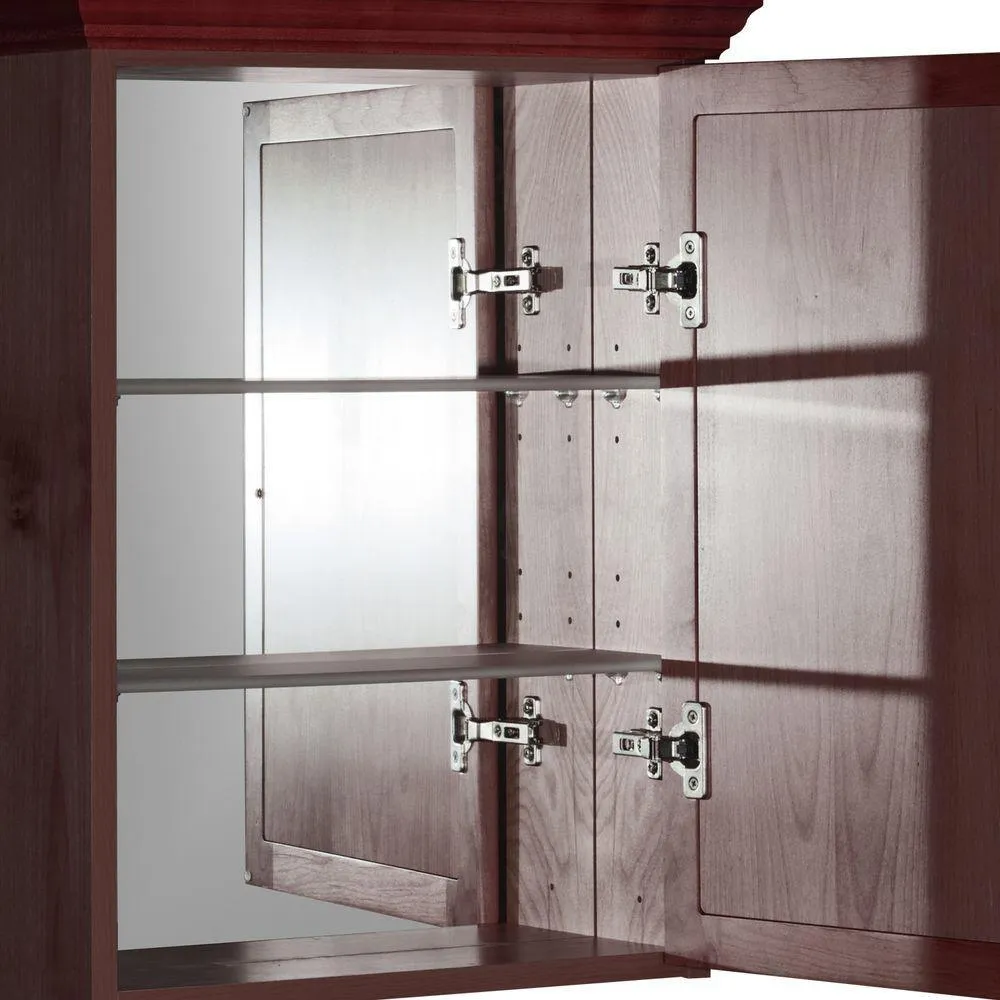 Simplicity by Strasser Ultraline 19 in. W x 27 in. H x 6-1/2 in. D Framed Surface-Mount Bathroom Medicine Cabinet in Dark Alder, photo 3 of 4