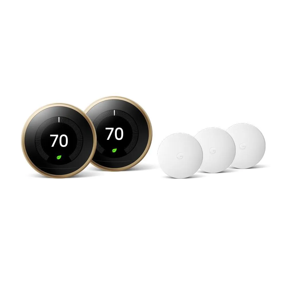 Nest Learning Thermostat 3rd Gen in Stainless Steel (2-Pack) and Google Nest Temperature Sensor (3-Pack), photo 5 of 8