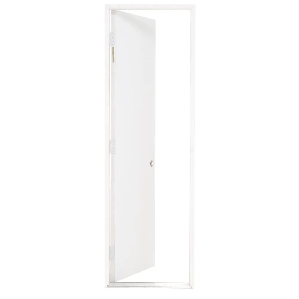 Steves & Sons 24 in. x 80 in. Premium Flush Primed White Left-Hand Outswing Steel Prehung Front Door with 4-9/16 in. Frame, photo 3 of 17