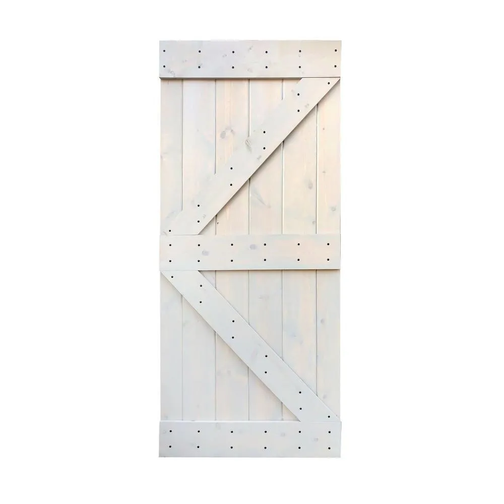 36 in x 84 in K Series DIY Dark Walnut Finished Knotty Pine Wood Barn Door Slab, photo 7 of 12