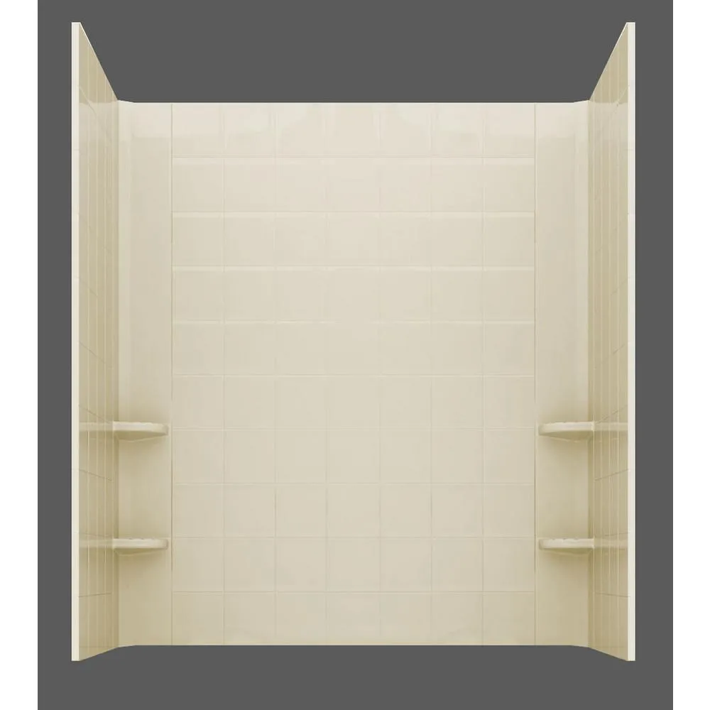NOVA Heated Wheelchair Accessible 5 ft. walk-in bathtub with 6 in. Tile Easy Up Adhesive Wall Surround in Biscuit, photo 3 of 7