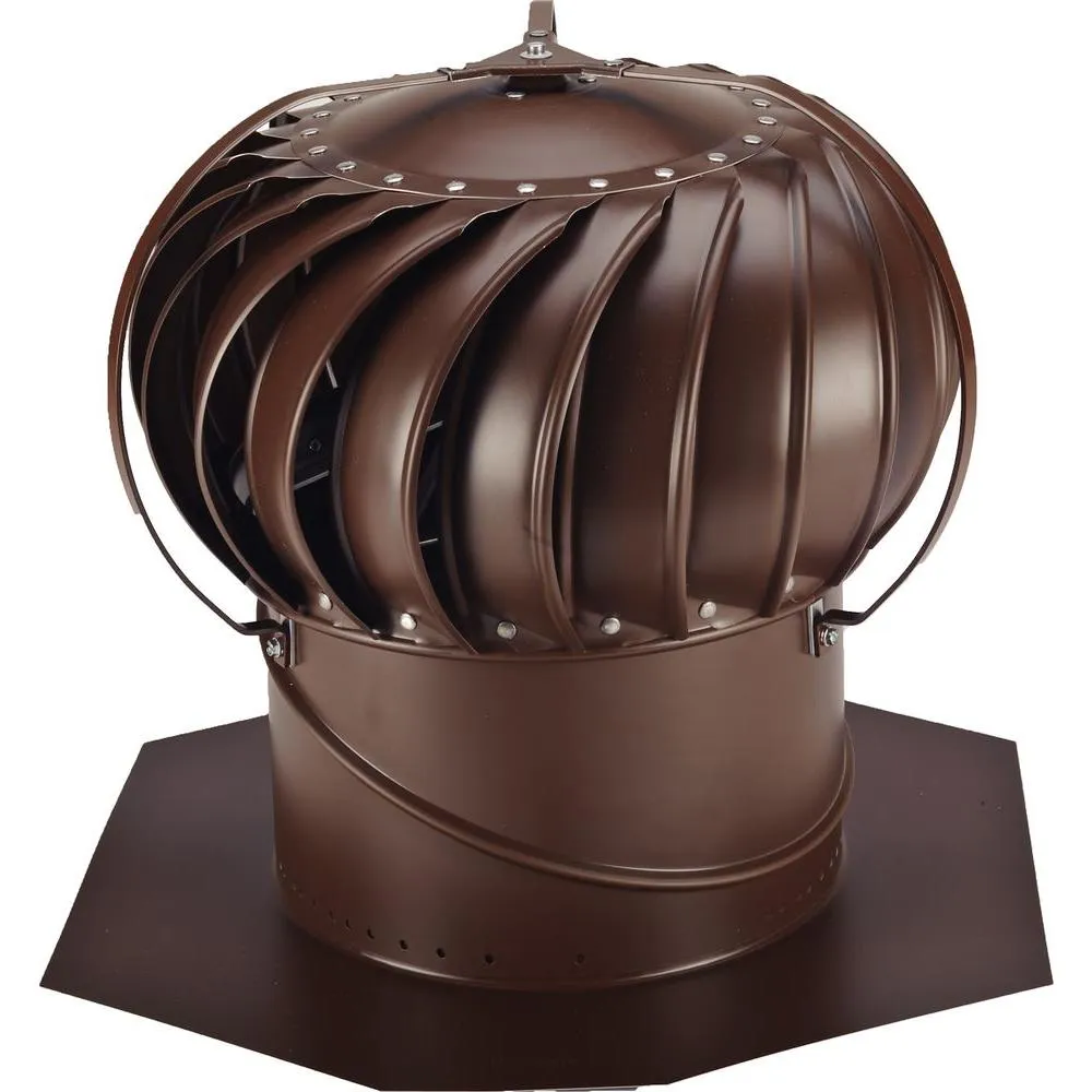LOMANCO 12 in. Weathered Bronze Aluminum Externally Braced Whirlybird Wind Turbine, photo 3 of 4