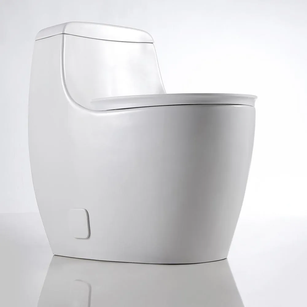 New practical double flush 1 piece 0.8 / 1.28 GPF white double pumping Elongated toilet with chair, photo 5 of 8
