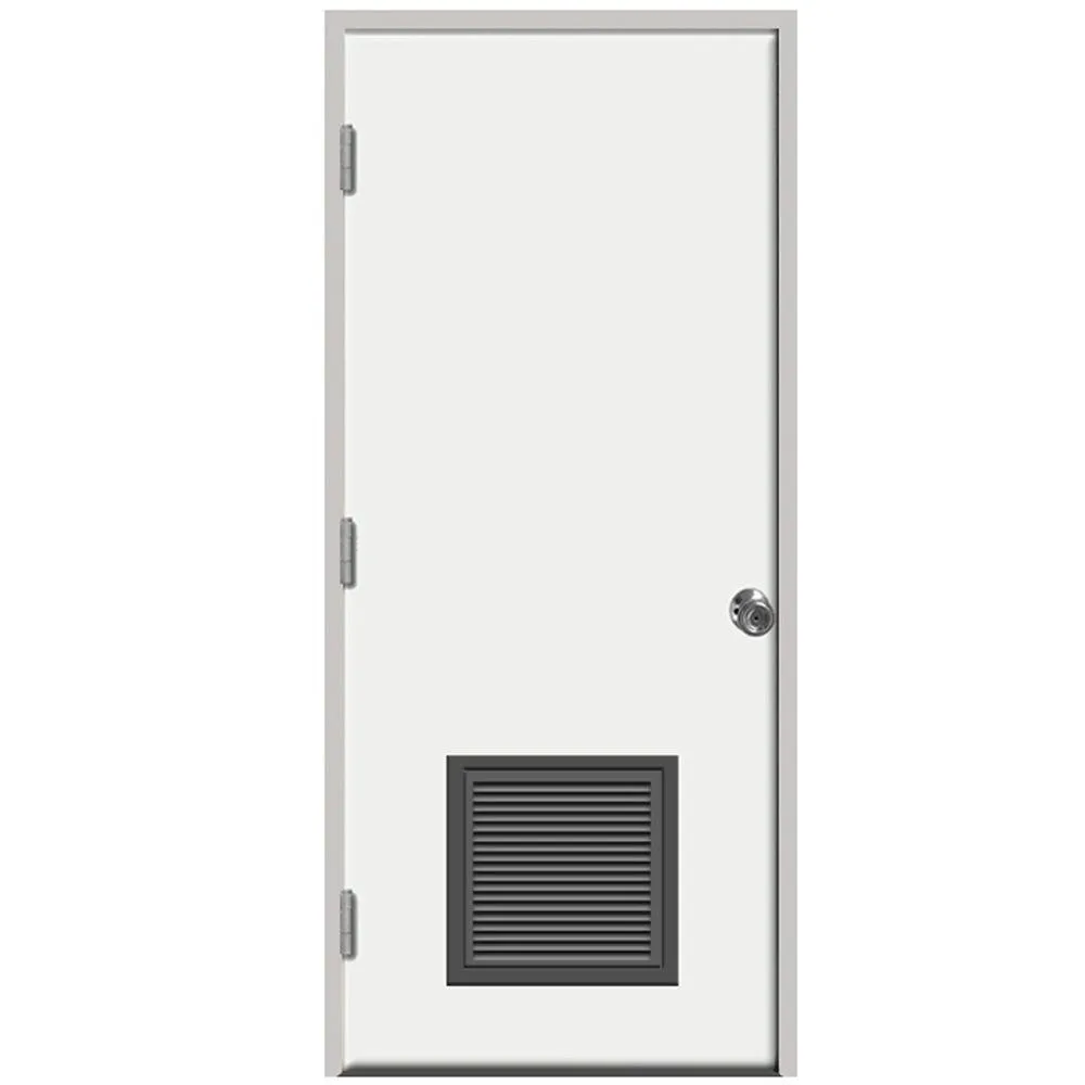 Steves & Sons 30 in. x 80 in. Premium Vented Flush White Primed Left-Hand Outswing Steel Prehung Front Door with 4 in. Wall, photo 16 of 16