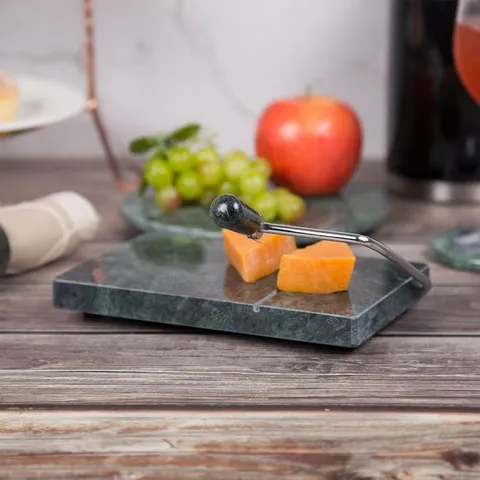Natural Green Marble Stone 5 in long · 8 in wide Cheese Slicer