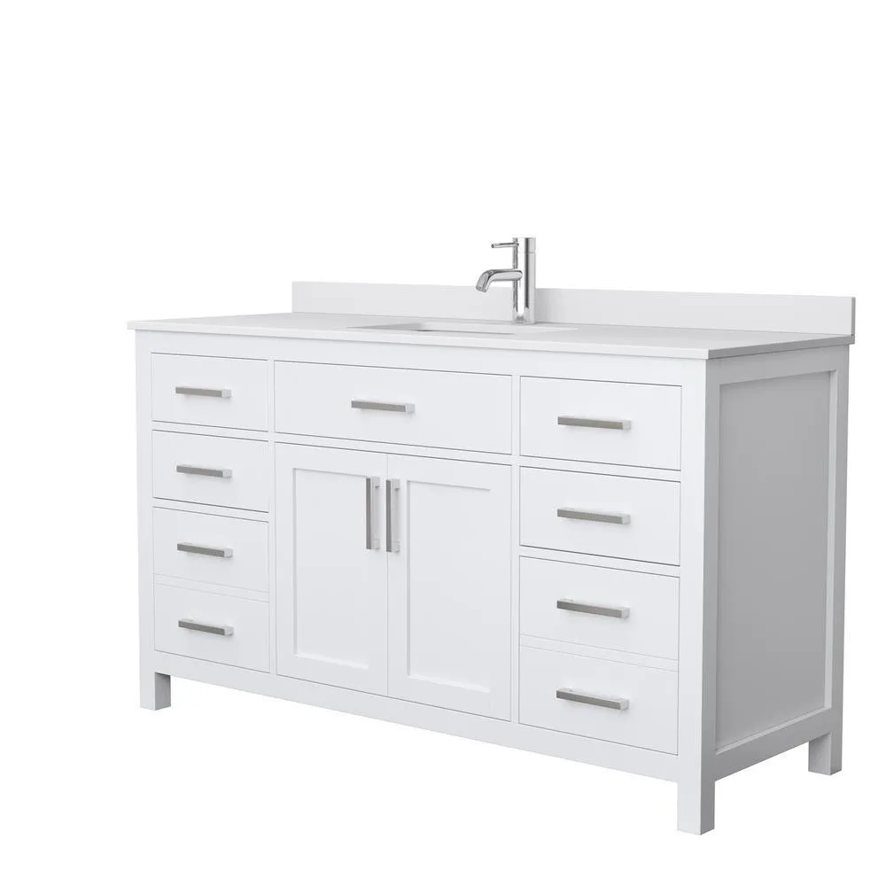 Beckett 72 in. W x 22 in. D Double Bath Vanity in White with Cultured Marble Vanity Top in Carrara with White Basins, photo 47 of 53