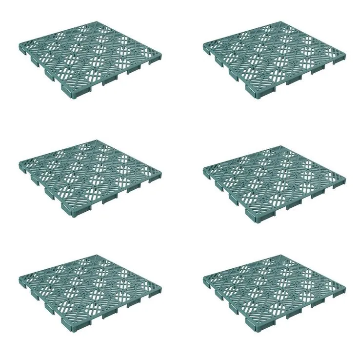 Pure Garden 11.5 in. x 11.5 in. Green Outdoor Interlocking Diamond Pattern Polypropylene Patio and Deck Tiles (Set of 30), photo 2 of 5