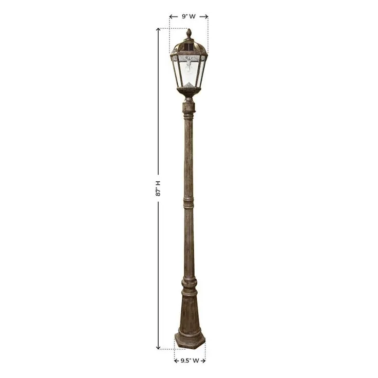Gama Sonic Royal Bulb Series Single Weathered Bronze Integrated Led Outdoor Solar Lamp Post Light with GS Solar LED Light Bulb, photo 4 of 5