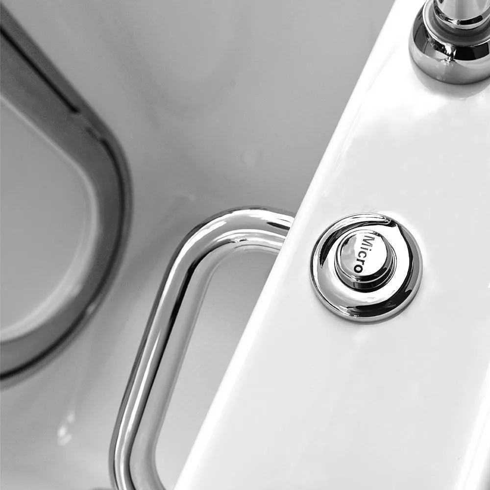 Ella Petite 52 in. Acrylic Walk-In Whirlpool & MicroBubble Bathtub in White with Fast Fill Faucet, Heated Seat, Right-Hand-Swing Dual Drain, photo 9 of 14