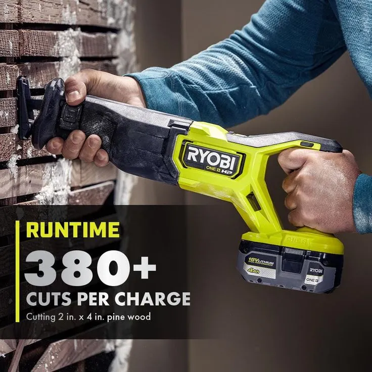 RYOBI 18V ONE+ Lithium-Ion Brushless Cordless Reciprocating Saw Kit with 4.0 Ah LITHIUM+ HP Battery and Charger, photo 8 of 8