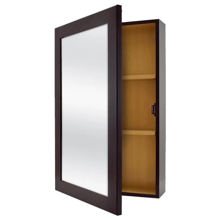 15-1/4 in. W x 26 in. H Framed Surface-Mount Bathroom Medicine Cabinet in Java, photo 2 of 4