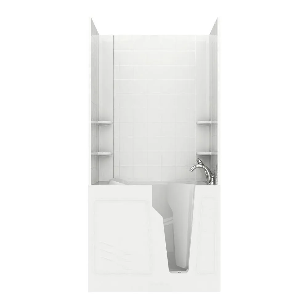 Rampart Nova Heated 5 ft. Walk-in Whirlpool and Air Bathtub with 6 in. Tile Easy Up Adhesive Wall Surround in White, photo 20 of 33