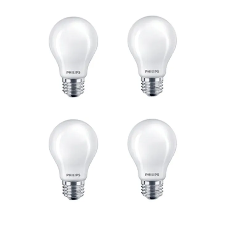 Philips 60-Watt Equivalent A19 Non-Dimmable Energy Saving Frosted Classic Glass LED Light Bulb Soft White (2700K) (4-Pack), photo 4 of 7