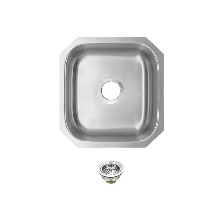Undermount 16 in. 18-Gauge Stainless Steel Bar Sink in Brushed Stainless, photo 3 of 4