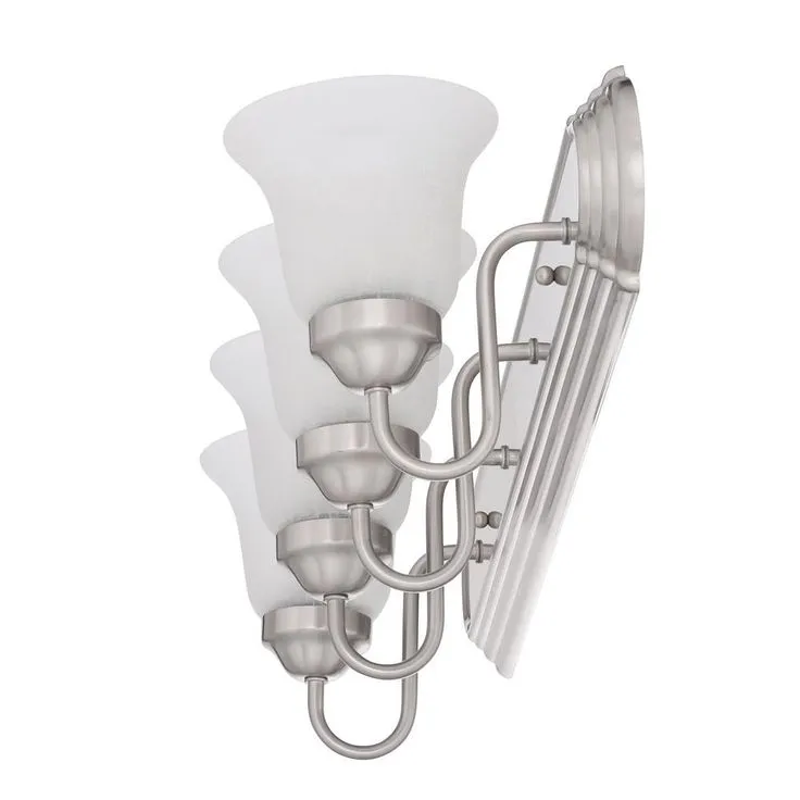 30 in. 4-Light Brushed Nickel Bathroom Vanity Light with Glass Shades, photo 3 of 9