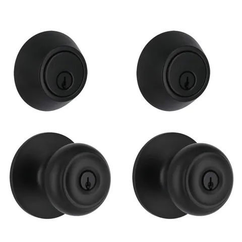Hartford Matte Black Door Lock Combo Pack