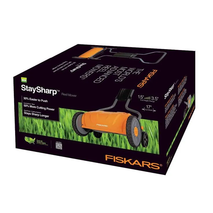 Fiskars StaySharp 17 in.  Manual Push Walk Behind Non-Electric Reel Mower, photo 7 of 7
