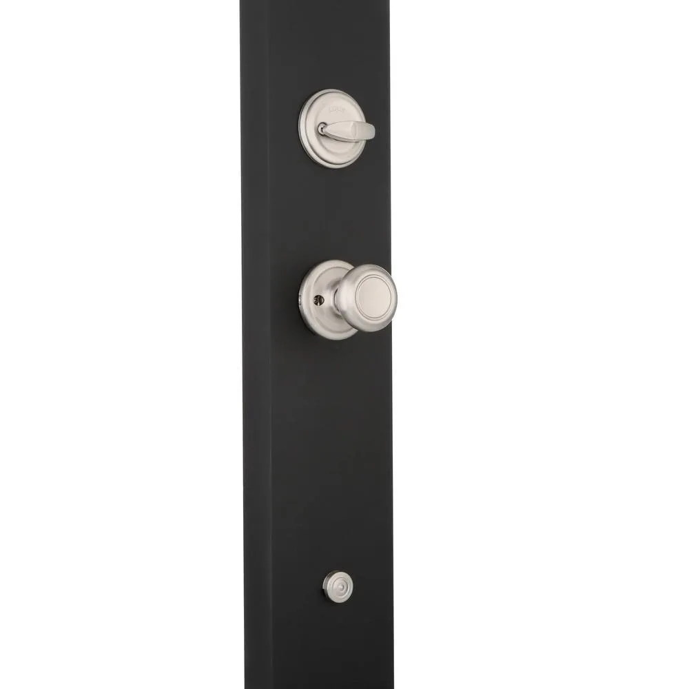 Hawthorne Satin Nickel Single Cylinder Door Handleset with Cameron Door Knob Featuring SmartKey Security, photo 2 of 2