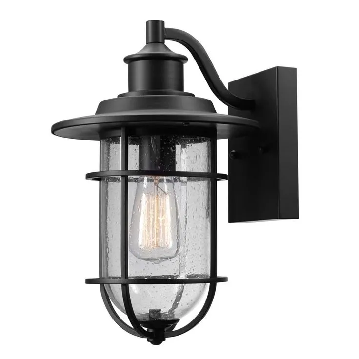 Turner 1-Light Black Outdoor Wall Lantern Sconce, photo 5 of 6