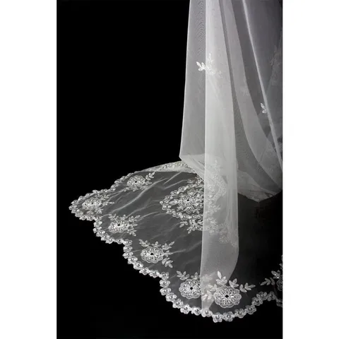 80 × 80 in Merrigold Lace Embroidered Tablecloth with Beaded Accents