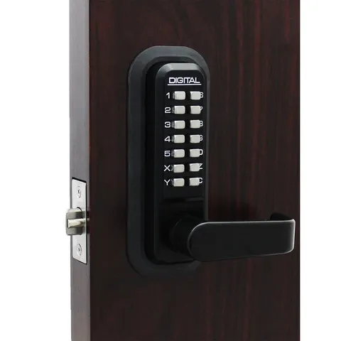 2835 Double Combination Jet Black Keyless Mechanical Passage Handleset Door Lever Lock