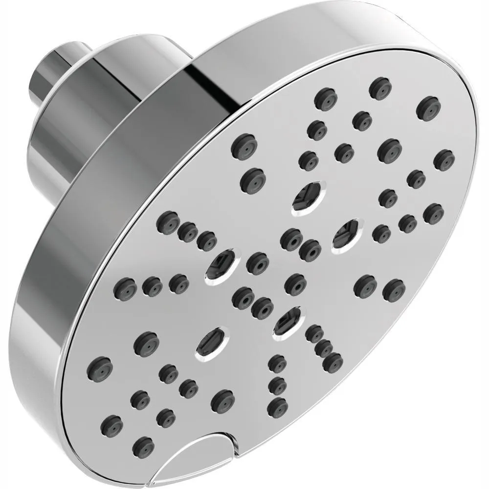 Pivotal 5-Spray 6 in. Single Wall Mount Fixed Rain H2Okinetic Shower Head in Matte Black, photo 14 of 17
