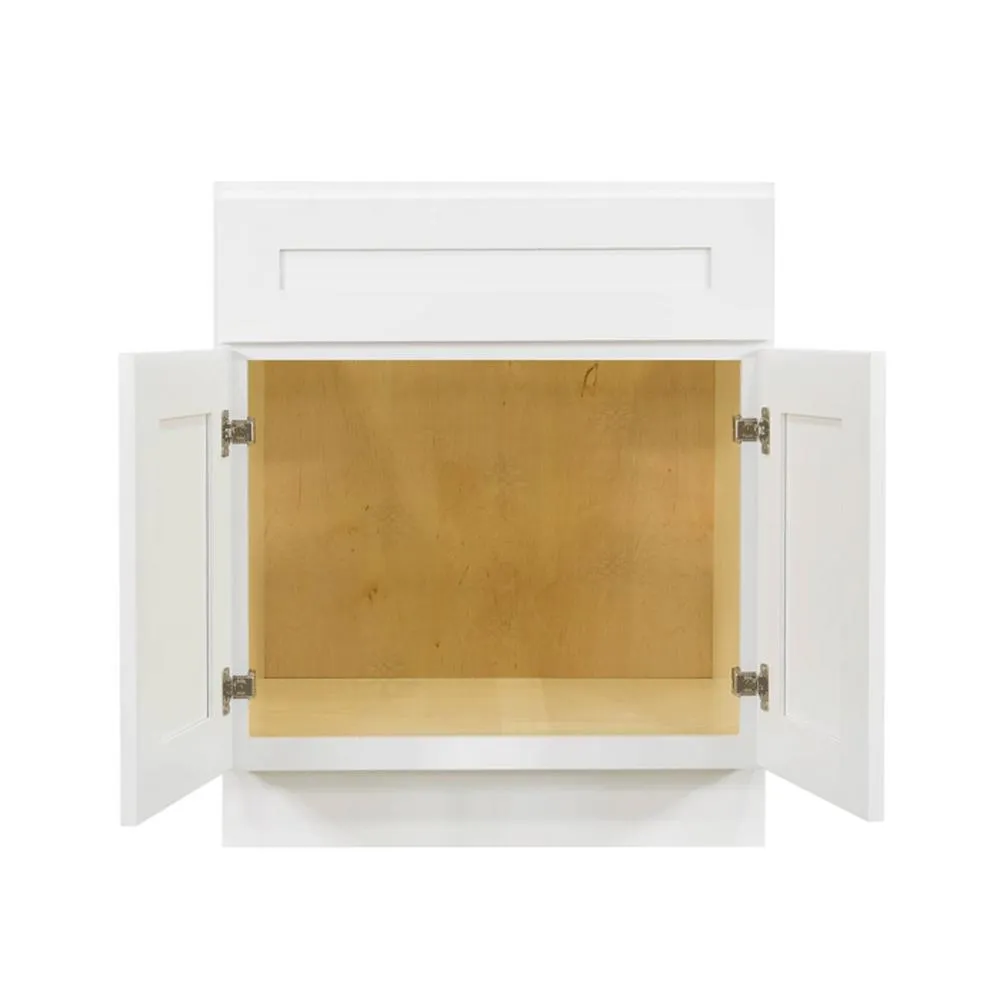 LIFEART CABINETRY Lancaster Shaker Assembled 24 in. W x 21 in. D x 33 in. H Bath Vanity Cabinet with 2 Doors in White, photo 2 of 20