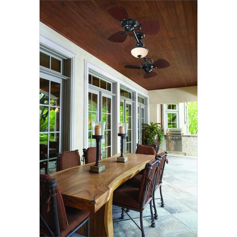 Harbor Breeze Twin Breeze II 74-in Oil-Rubbed Bronze Incandescent Indoor/Outdoor Ceiling Fan with Light (6-Blade), photo 7 of 18