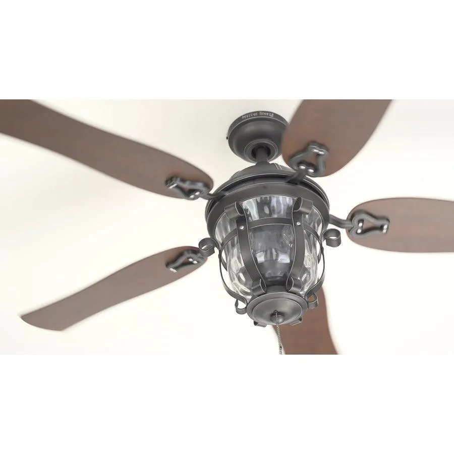 Harbor Breeze Lake Placido 52-in Black Iron Indoor/Outdoor Ceiling Fan with Light, 5-Blade, Incandescent, photo 4 of 18