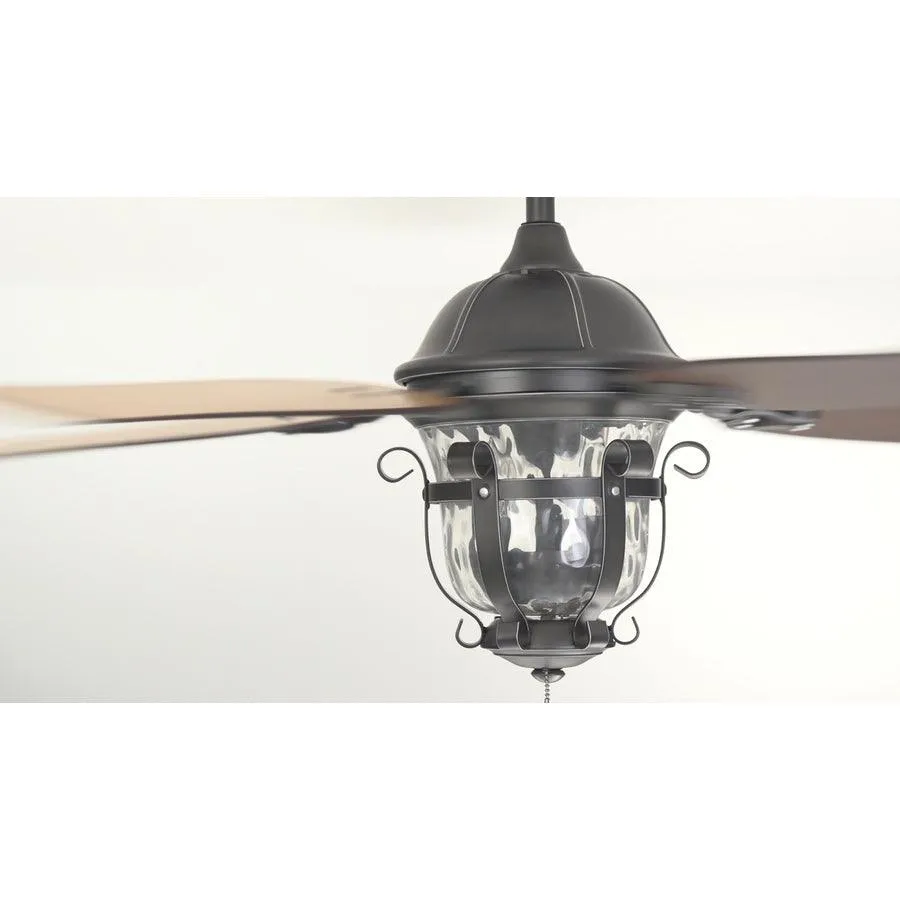 Harbor Breeze Lake Placido 52-in Black Iron Indoor/Outdoor Ceiling Fan with Light, 5-Blade, Incandescent, photo 5 of 18