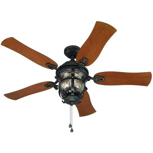 Harbor Breeze Lake Placido 52-in Black Iron Indoor/Outdoor Ceiling Fan with Light, 5-Blade, Incandescent, photo 10 of 18