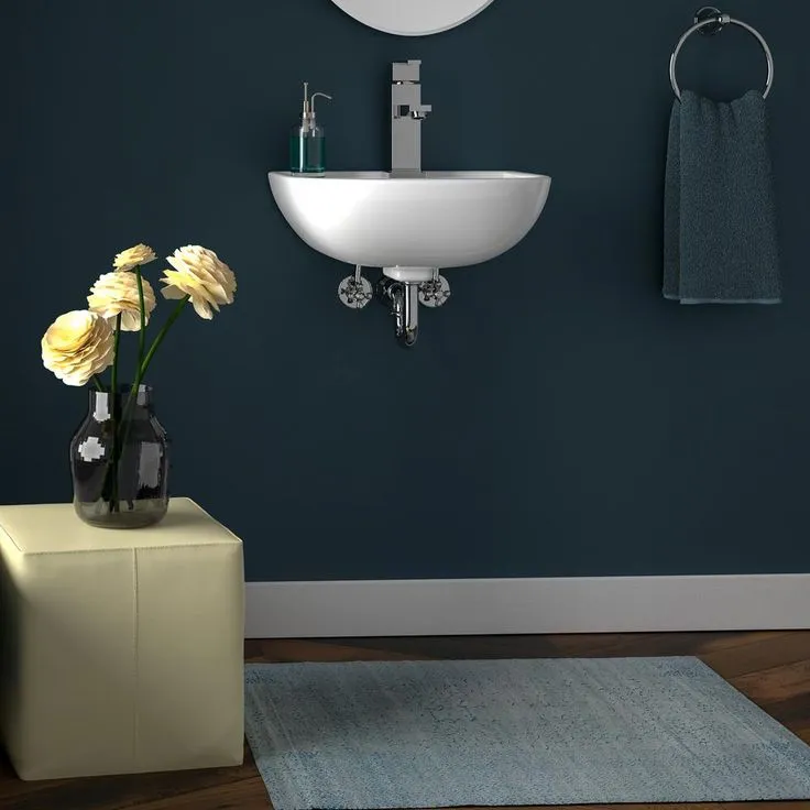 Barclay Products Compact 450 Wall-Hung Bathroom Sink in White, photo 5 of 6