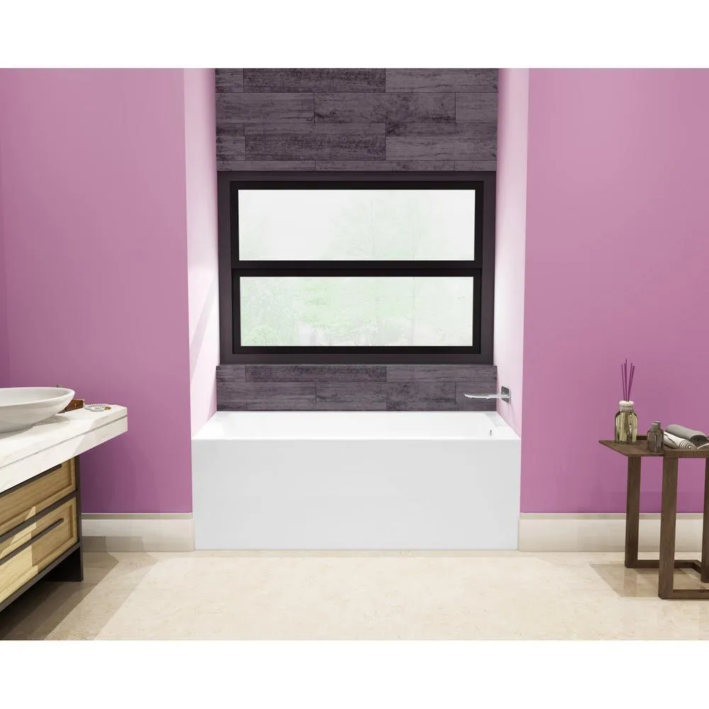 Aqua Eden Jenny 54 in. Acrylic Right-Hand Drain Rectangular Alcove Bathtub in White, photo 4 of 8