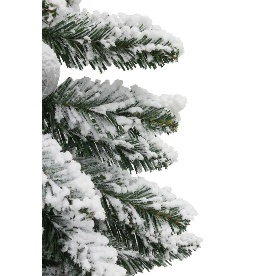 Holiday Living 5-ft Spruce Pre-Lit Traditional Slim Flocked Artificial Christmas Tree with 50 Constant Multicolor LED Lights, photo 2 of 4