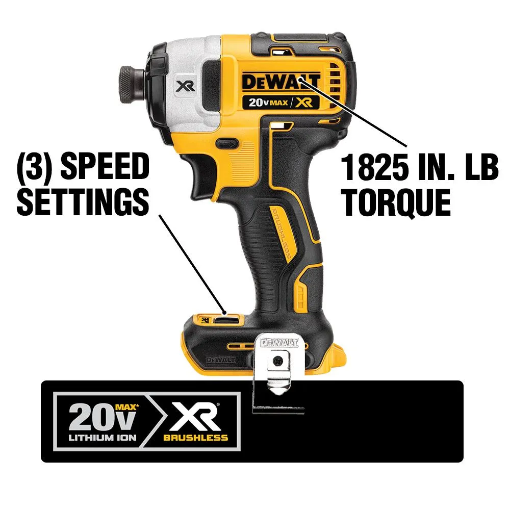 DEWALT 20-Volt MAX XR Cordless Brushless Hammer Drill/Impact Combo Kit (2-Tool) with (1) Battery 2Ah and (1) Battery 4Ah, photo 5 of 14