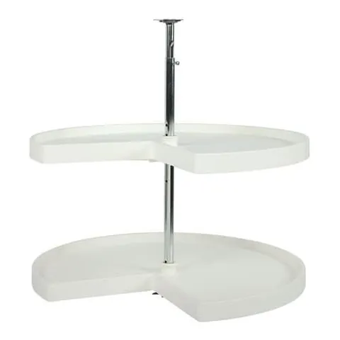 2-Tier Plastic Pie-Cut Cabinet Lazy Susan