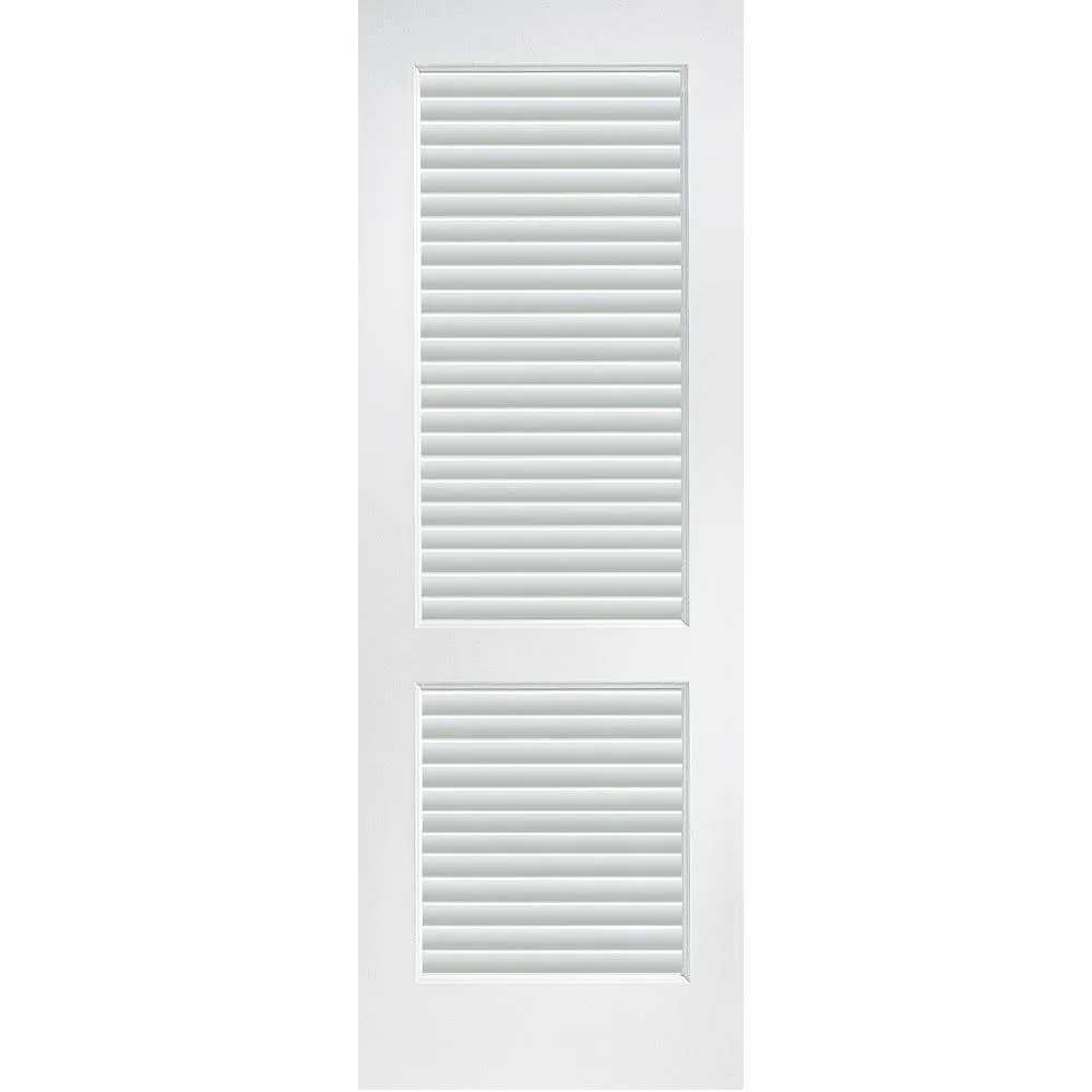MMI Door 30 in. x 80 in. Primed Composite MDF Full Louver Over Louver Interior Door Slab, photo 6 of 6