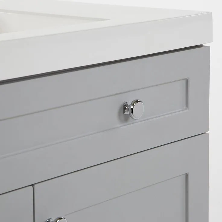 Everdean 36.5 in. W x 19 in. D x 34 in. H Vanity in Pearl Gray with Cultured Marble Vanity Top in White with White Sink, photo 4 of 10