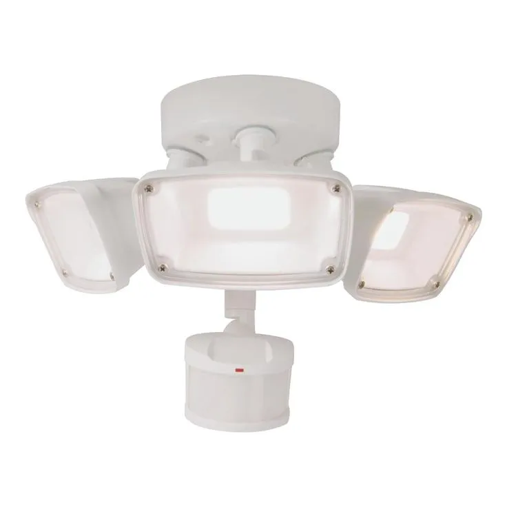 Halo 180-Degree White Motion Activated Outdoor Integrated LED Triple Head Flood Light, Selectable CCT (3000K-5000K), photo 3 of 5