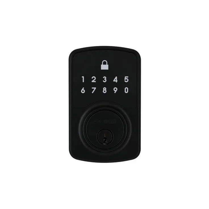 Defiant Square Compact Hubspace Matte Black Electronic Single Cylinder Deadbolt, photo 2 of 11