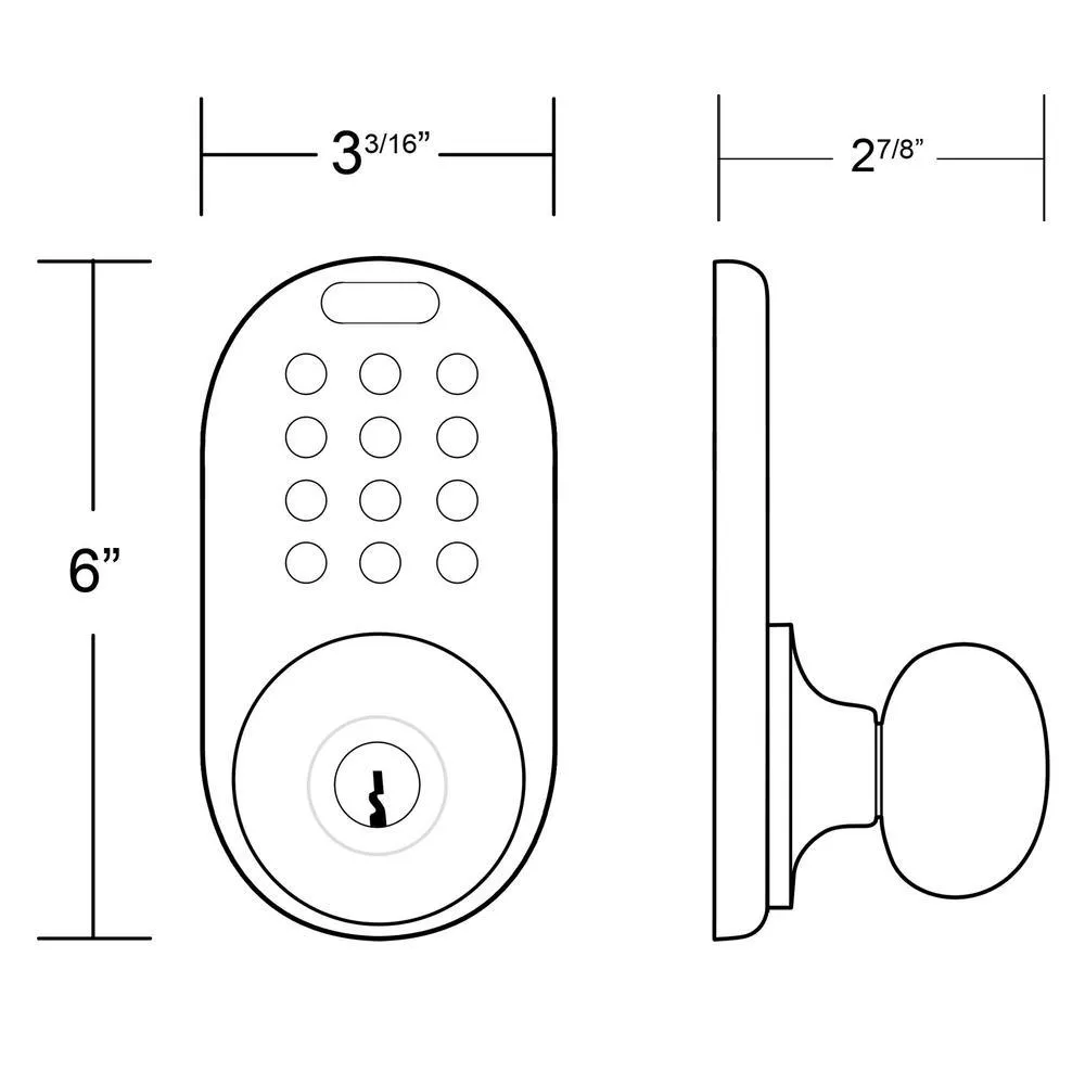 Morning Industry Satin Nickle Single-Cylinder Electronic Door Knob with Keyless Back-Lit Keypad Entry, photo 5 of 10