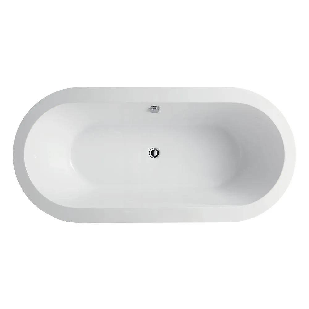Lorient 59 in. Acrylic Flatbottom Freestanding Bathtub in White, photo 2 of 10