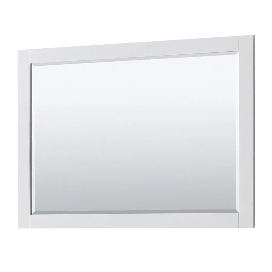Wyndham Collection Avery 48-in White Single Sink Bathroom Vanity with White Carrara Marble Top, Mirror Included, photo 3 of 12