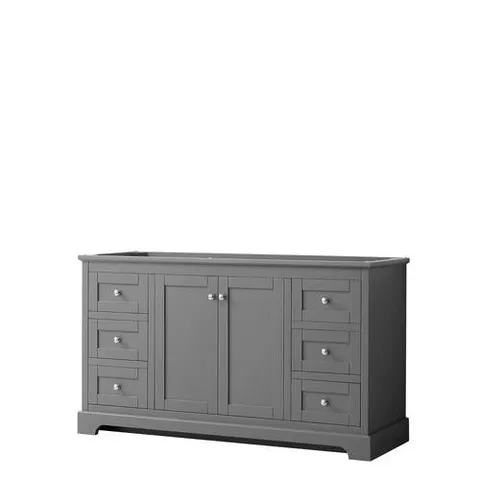 Avery 59.25-in Dark Gray Bathroom Vanity Base Cabinet
