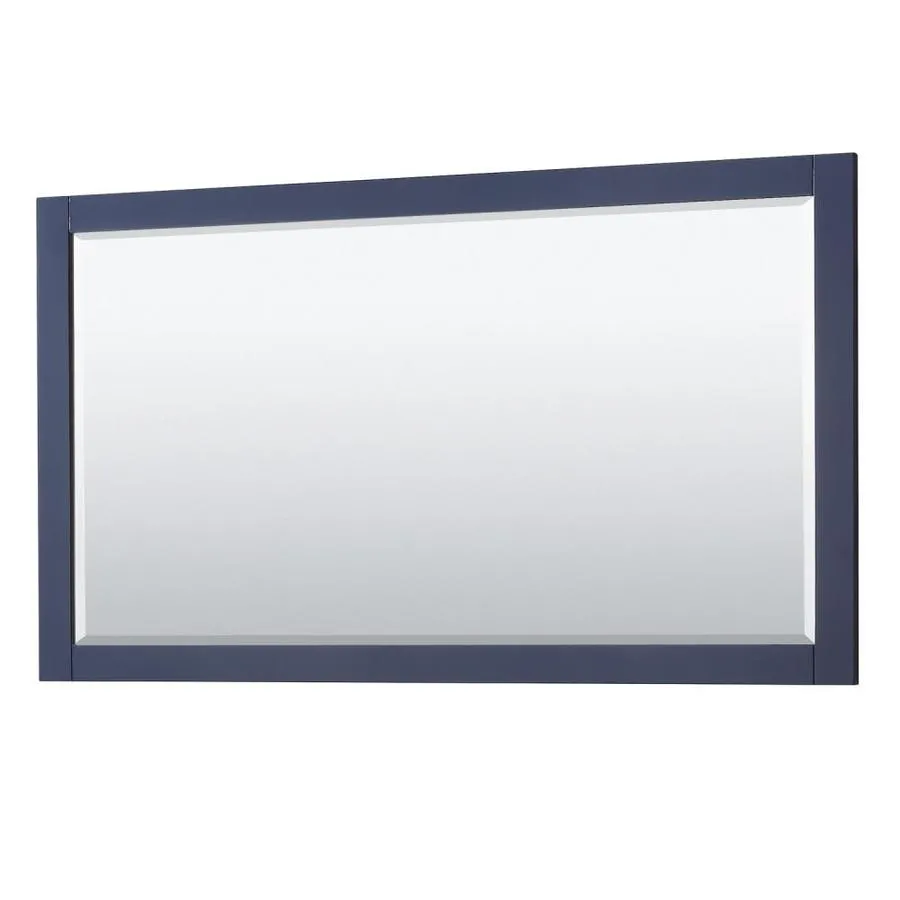 Wyndham Collection Avery 60-in Dark Blue Double Sink Bathroom Vanity with White Carrara Marble Natural Marble Top (Mirror Included), photo 3 of 8