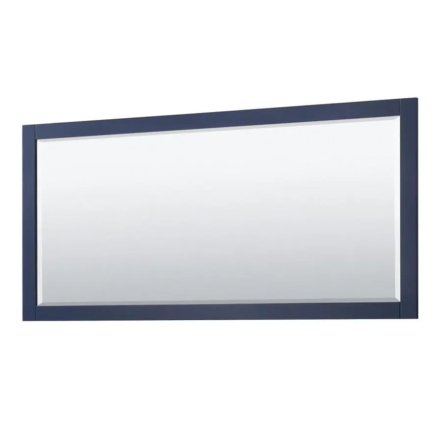 Wyndham Collection Avery 72-in Dark Blue Double Sink Bathroom Vanity with White Carrara Marble Top, Mirror Included, photo 3 of 11