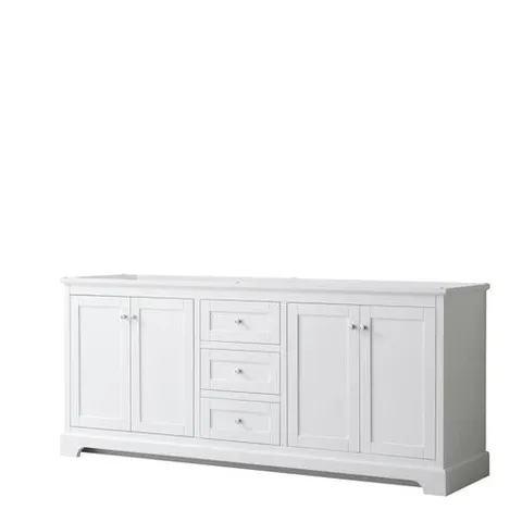 Avery 79-in White Bathroom Vanity Base Cabinet